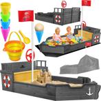 KIDIZ® Zandbak piratendesign - Met bankje - Antraciet, Kinderen en Baby's, Verzenden, Nieuw