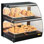 Warmhoudvitrine | Zwart | 30°C/90°C | Statisch | 2 Niveaus, Verzenden, Nieuw in verpakking
