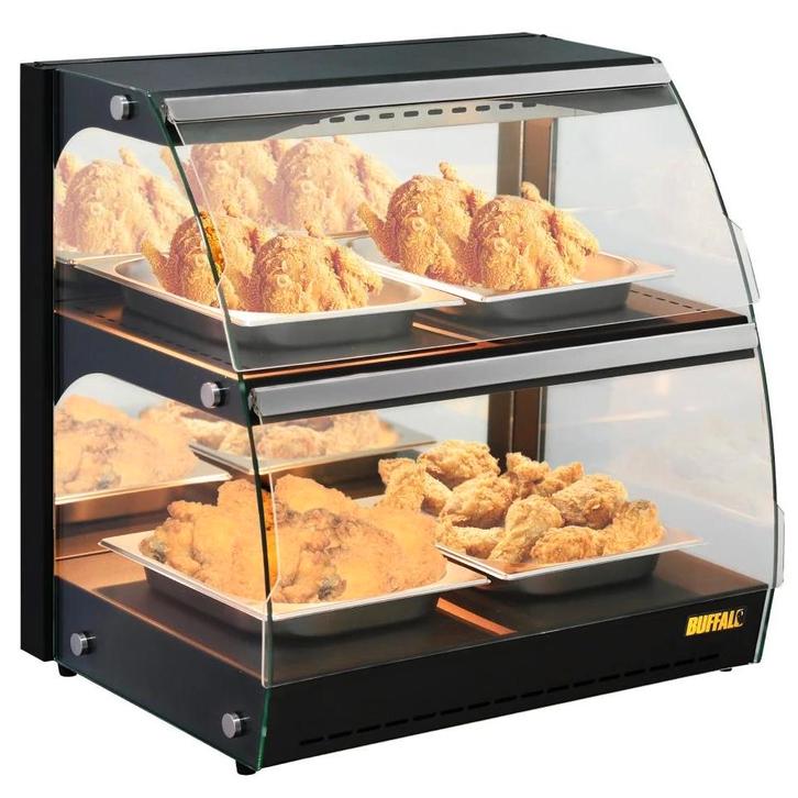 Warmhoudvitrine | Zwart | 30°C/90°C | Statisch | 2 Niveaus, Zakelijke goederen, Horeca | Keukenapparatuur, Nieuw in verpakking