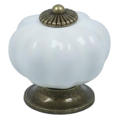 Meubelknop pompoen 38 mm porselein wit, Huis en Inrichting, Woonaccessoires | Overige, Nieuw