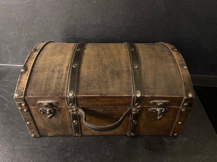 Prachtige decoratieve kist / houten koffer / schatkist -, Antiek en Kunst, Curiosa en Brocante