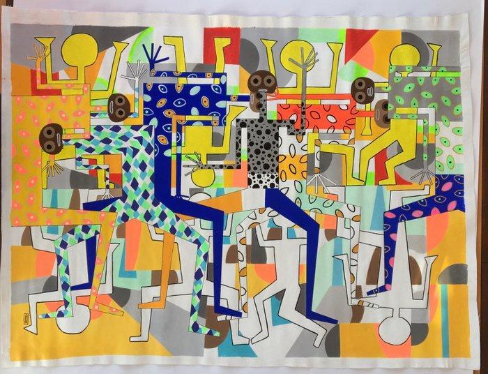 Frantisek Florian - Monkey dance XXL, Antiek en Kunst, Kunst | Schilderijen | Modern