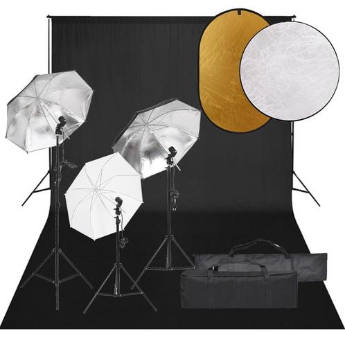 vidaXL Fotostudioset met verlichtingsset, achtergrond en, Audio, Tv en Foto, Fotografie | Fotostudio en Toebehoren, Nieuw, Verzenden