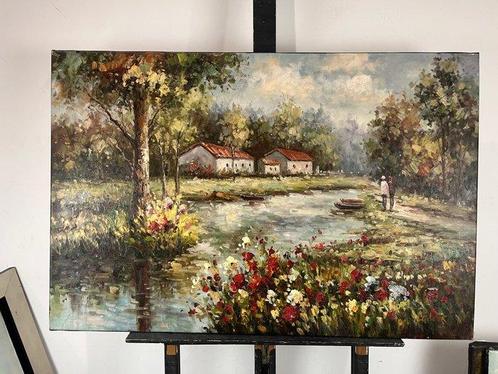 Ledoux François (XX) - PROMENADE DANS LA NATURE, Antiek en Kunst, Kunst | Schilderijen | Klassiek