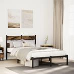 vidaXL Bedframe zonder matras metaal gerookt eikenkleurig, Huis en Inrichting, Slaapkamer | Bedden, Verzenden, Nieuw