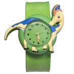 Fako® - Kinderhorloge - Slap On Mini - Dinosaurus - Groen, Handtassen en Accessoires, Horloges | Kinderen, Nieuw, Verzenden