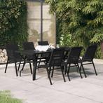 vidaXL 7-delige Tuinset zwart, Tuin en Terras, Verzenden, Nieuw, Tuinset