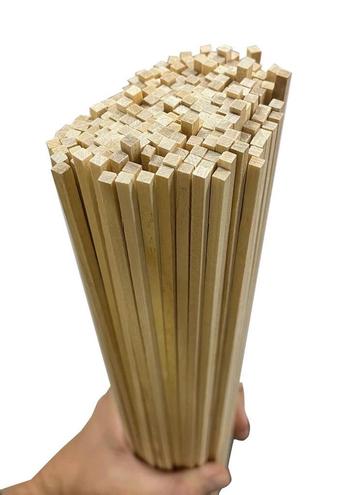 Set van 200 houten stokjes (vierkant, 4,0x4,0 mm, 38 cm len, Bricolage & Construction, Outillage | Autres Machines, Envoi