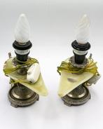 Tafellamp (2) - Metaal, Albast - lampen met dolfijnen