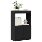 vidaXL Hoge kast 63x33x100 cm bewerkt hout zwart, Huis en Inrichting, Verzenden, Nieuw