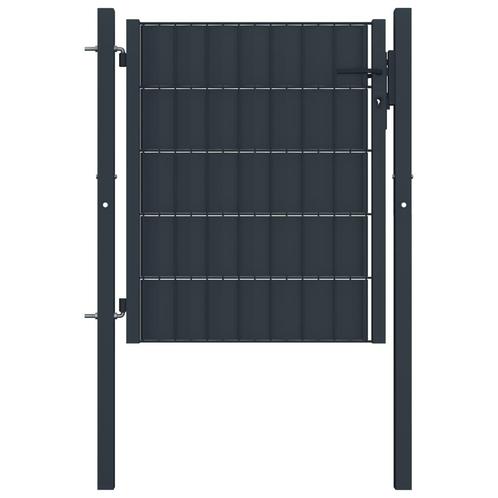 vidaXL Portail de clôture PVC et acier 100x81 cm, Jardin & Terrasse, Portes de jardin, Neuf, Envoi