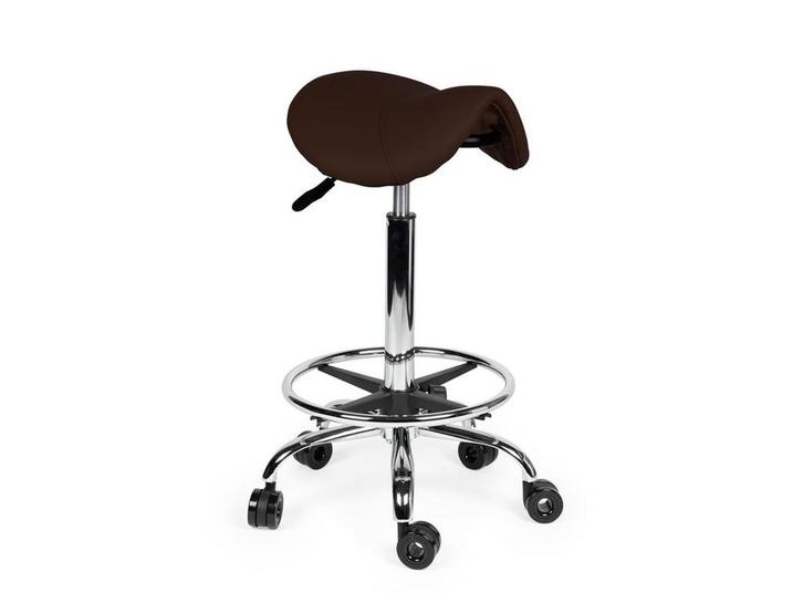 Kapperskruk Bruin - Hoge uitvoering met Voetsteun, Huis en Inrichting, Krukjes, Nieuw, In hoogte verstelbaar