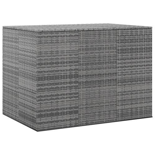 vidaXL Tuinbox 145x100x103 cm polyetheen rattan grijs, Tuin en Terras, Bergingen en Tuinkasten, Nieuw, Verzenden