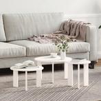 vidaXL Salontafel 3 pcs Wit 47.5 x 47.5 x 27 cm Massief, Verzenden, Nieuw