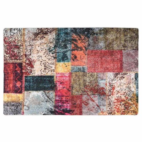 vidaXL Vloerkleed wasbaar anti-slip patchwork 80x150 cm, Huis en Inrichting, Stoffering | Tapijten en Vloerkleden, Nieuw, Verzenden