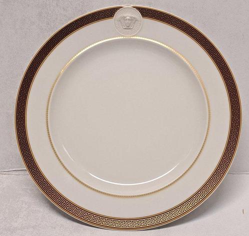 Rosenthal - Versace - Assiette - Médaillon Méandre Marron, Antiek en Kunst, Antiek | Glaswerk en Kristal