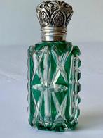 Saint Louis , flacon à parfum, helder groen en transparant, Antiquités & Art, Antiquités | Autres Antiquités