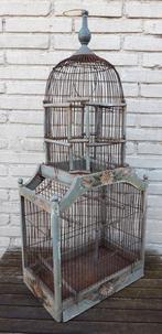Ancienne et grande cage à oiseaux française - Bois et métal, Antiek en Kunst