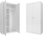 Kledingkast - 90x190x50 cm - wit - 5 schappen - 2 deuren, Huis en Inrichting, Kasten | Kleerkasten, Nieuw, Ophalen of Verzenden