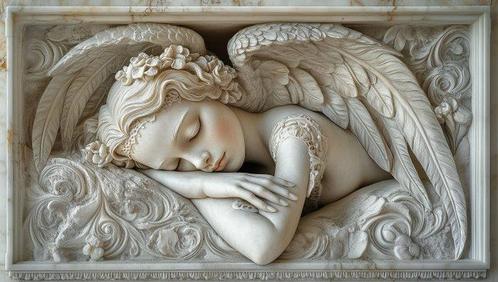 Artxlife - Sweet Marble Angel Sleeping  [XL], Antiquités & Art, Antiquités | Livres & Manuscrits