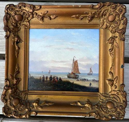 Ch Leickert (1815-1907), Attribué(e) à - Strandgezicht, Antiek en Kunst, Kunst | Schilderijen | Klassiek