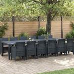 vidaXL Tuin Eettafel Set 13 pcs Antraciet Polt riet, Tuin en Terras, Verzenden, Nieuw