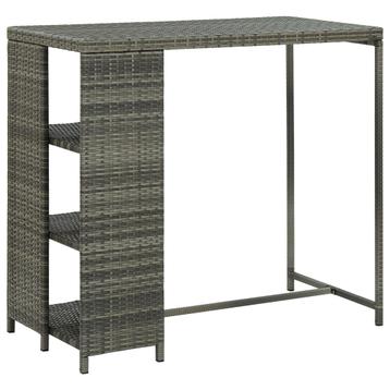 vidaXL Bartafel met opbergrek 120x60x110 cm poly rattan, Verzenden