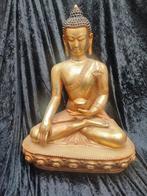 real gilded buddha with begging bowl - 50 cm high - Verguld, Antiek en Kunst