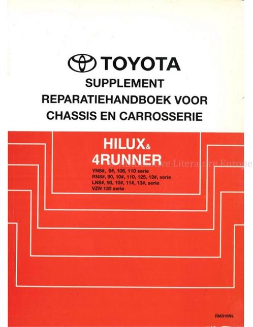 1992 TOYOTA HILUX | 4RUNNER CHASSIS & CARROSSERIE, Auto diversen, Handleidingen en Instructieboekjes