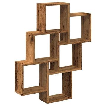 Wandschap Kubus 78cm Oud Hout - Retour Deal - 35% Korting! beschikbaar voor biedingen