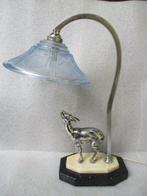 Lamp - Art-deco. Verzilverd metaal en glas, Biche circa 1935