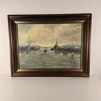 Nederlandse school (XX) - Composition with ships in a harbor