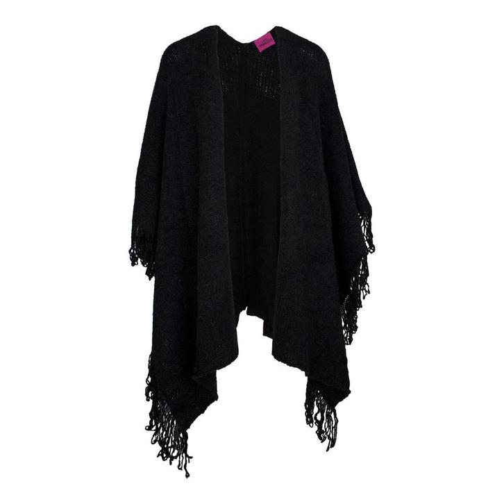 Frogbox • zwarte wollen poncho • one size, Kleding | Dames, Truien en Vesten, Verzenden