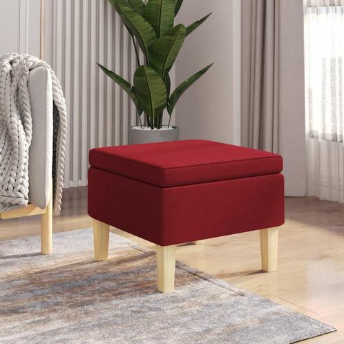 vidaXL Kruk met houten poten stof wijnrood, Huis en Inrichting, Stoelen, Nieuw, Verzenden