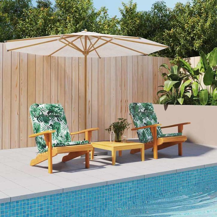 vidaXL Stoelkussen Bloemen 2 pcs Groen 58 x 77 x 4.5 cm, Huis en Inrichting, Woonaccessoires | Kussens, Nieuw, Verzenden