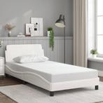 Kunstleer Wit Bed 100x200 | Retour Deal | Nu 58% Korting!, Huis en Inrichting, Slaapkamer | Bedden, Overige materialen, 100 cm