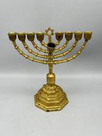 Joodse menorah kandelaar – massief messing of brons -, Antiek en Kunst