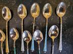 Bestekset (10) - Mokka lepels van vermeil, geëmailleerd,, Antiek en Kunst