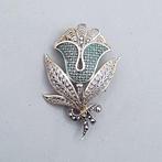 Zilver, Art Deco - Broche - + Markasieten., Antiek en Kunst