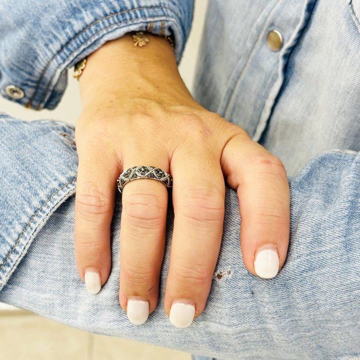 Ring - 18 karaat Witgoud - Diamant, Handtassen en Accessoires, Ringen