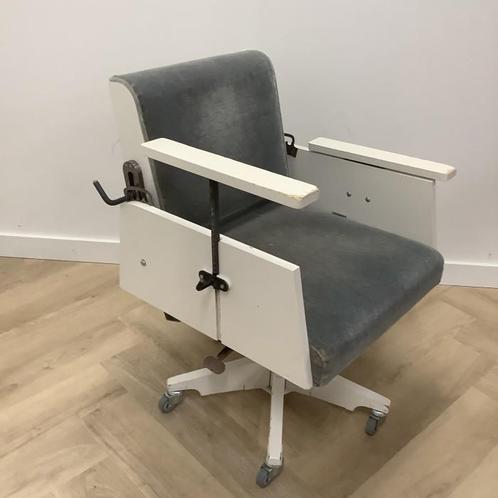 Tweedehands Piet Hein Eek Bureaustoel, hout - stof grijs, Huis en Inrichting, Woonaccessoires | Overige, Gebruikt