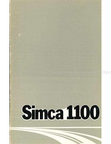 1974 SIMCA 1100 INSTRUCTIEBOEKJE NEDERLANDS
