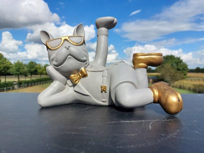 Beeld, bulldog cool sculptuur - 17 cm - polyresin, Antiek en Kunst, Curiosa en Brocante