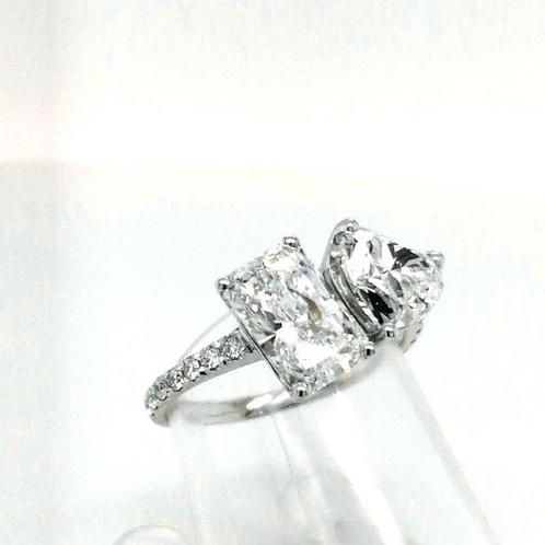 Zonder Minimumprijs - Ring - 14 karaat Witgoud -  3.92ct., Handtassen en Accessoires, Ringen
