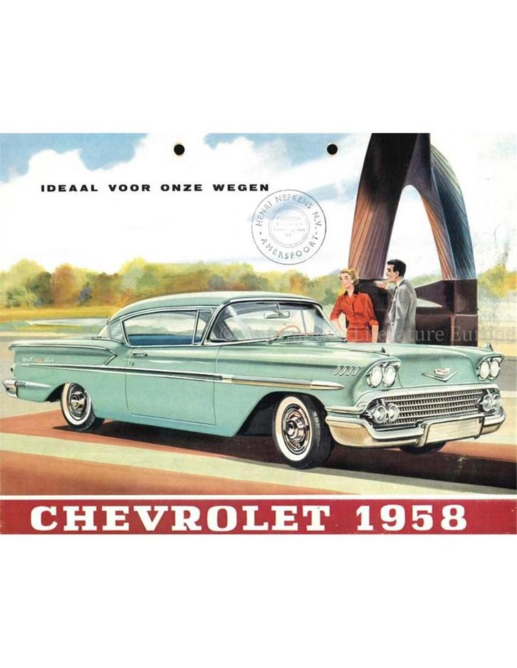 1958 CHEVROLET PROGRAMMA BROCHURE NEDERLANDS, Boeken, Auto's | Folders en Tijdschriften