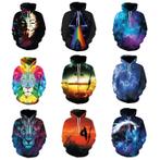 Hoodie Sweater Trui met Kap (Large) - Blue Galaxy Print