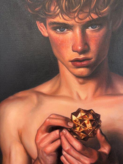 Jules Cyrien - Le cadeau, Antiquités & Art, Art | Peinture | Moderne