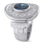 Ring Platina 0,61ct Diamant en Saffier Ring, Platina -, Handtassen en Accessoires, Ringen, Nieuw