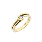 18 Krt. Bicolor gouden ring met diamant | 0,22 ct. (witgoud), Handtassen en Accessoires, Ringen, 18 tot 19, Gebruikt, Overige kleuren