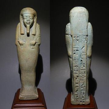 Égypte ancienne Faience Shabti de Padipepet. 14 cm H.